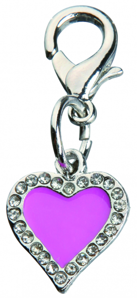 Trixie Schmuckanhänger, Herz mit Strass - rosa